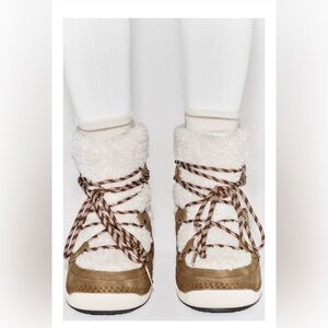 Zara Tan and Cream Sherpa Boots